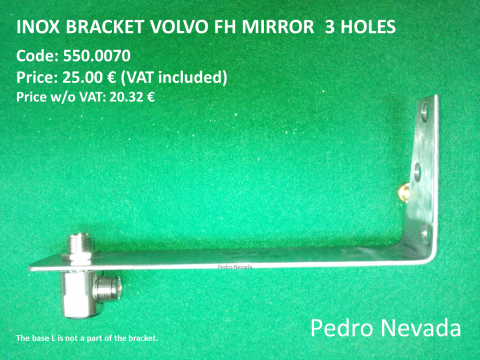 INOX BRACKET VOLVO FH  3 HOLES  (NO. 6) - Pedro Nevada