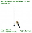 ANTENA MAGNÉTICA MINI WALK  2 m  VHF SMA MACHO - Pedro Nevada