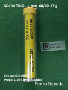 SOLDA TINOL 1 mm 60/40 17 g - Pedro Nevada