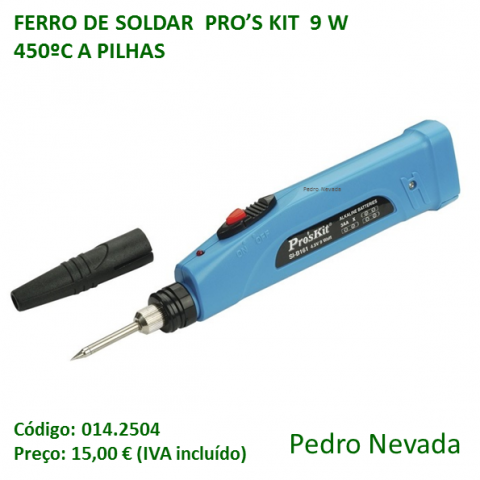 FERRO DE SOLDAR PRO'S KIT  9 W - 450º  A PILHAS - Pedro Nevada