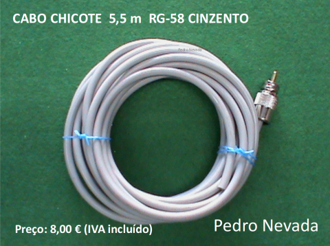 CABO CHICOTE  5,5 m  RG-58 CINZENTO - Pedro Nevada