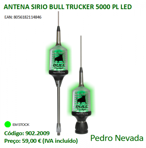 ANTENA SIRIO BULL TRUCKER 5000 PL LED - Pedro Nevada