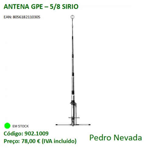 ANTENA GPE - 5/8 SIRIO - Pedro Nevada