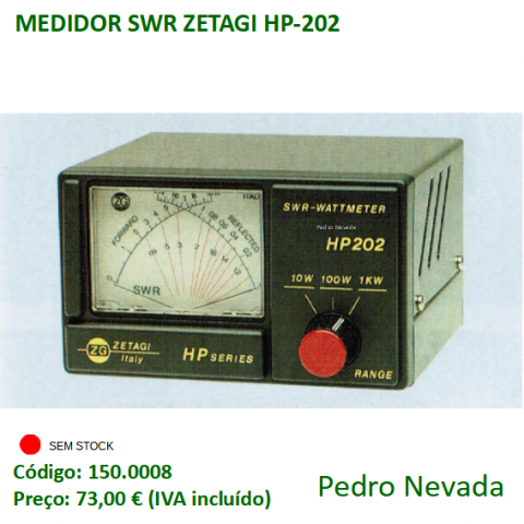 MEDIDOR SWR ZETAGI HP-202 - Pedro Nevada