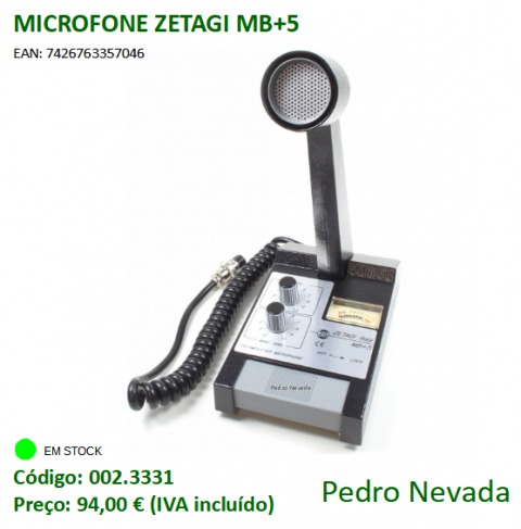MICROFONE BASE ZETAGI MB+5 - Pedro Nevada