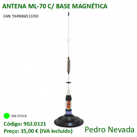 ANTENA ML-70 C/ BASE MAGNÉTICA - Pedro Nevada