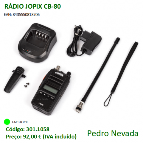 RÁDIO JOPIX CB-80 - Pedro Nevada