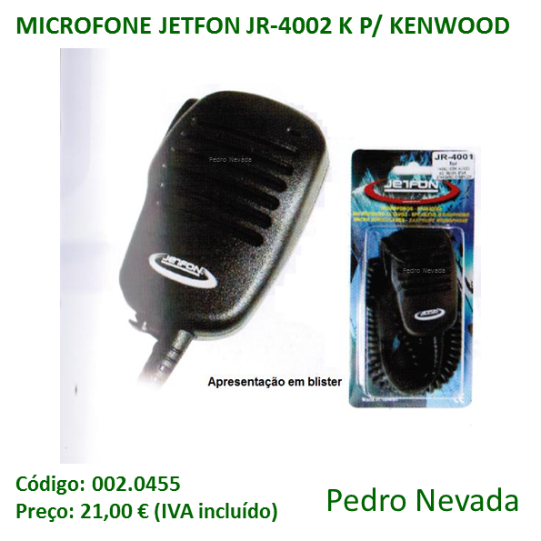 MICROFONE JETFON JR-4002 P/ KENWOOD - Pedro Nevada