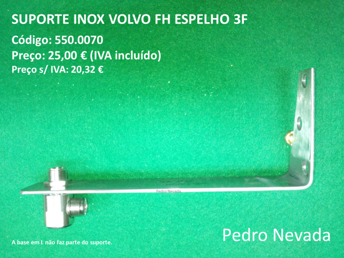 SUPORTE INOX VOLVO FH 3 FUROS (N.º 6) - Pedro Nevada