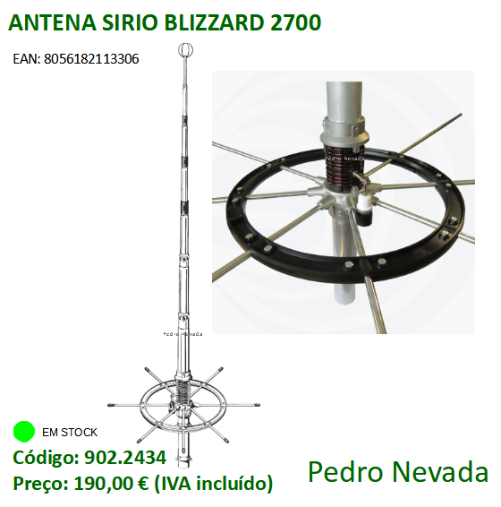 ANTENA SIRIO BLIZZARD 2700 - Pedro Nevada