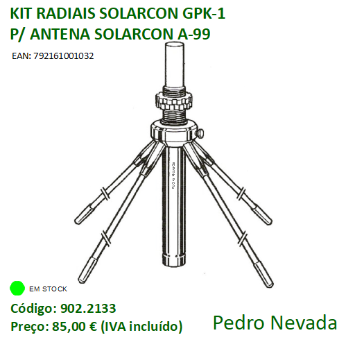 KIT DE RADIAIS SOLARCON GPK-1 P/ ANTENA A-99 - Pedro Nevada