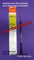 ANTENNA SRH-789 DIAMOND  DUAL BAND  MALE TELESCOPIC - Pedro Nevada