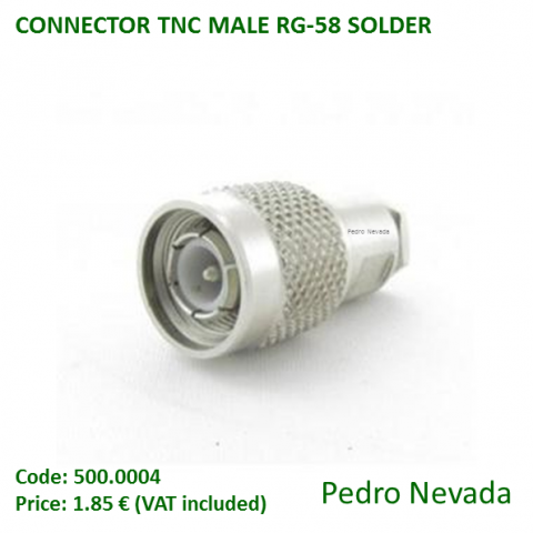 CONNECTOR TNC MALE RG-58 SOLDER - Pedro Nevada