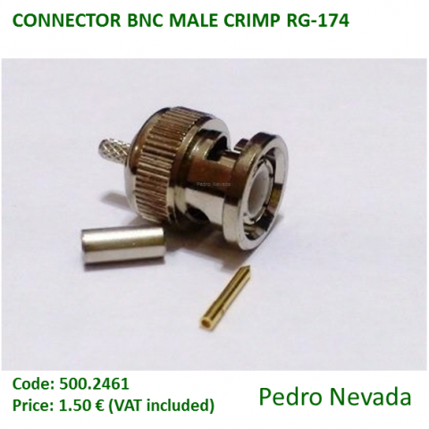 CONNECTOR BNC MALE CRIMP RG-174 - Pedro Nevada