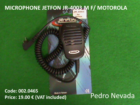 MICROPHONE JETFON JR-4003 M F/ MOTOROLA - Pedro Nevada
