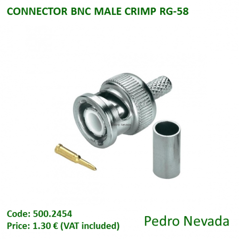 CONNECTOR BNC MALE CRIMP RG-58 - Pedro Nevada