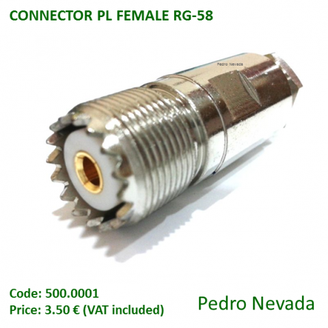 CONNECTOR PL FEMALE RG-58 - Pedro Nevada