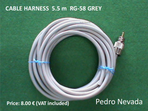 CABLE HARNESS  5.5 m  RG-58 GREY - Pedro Nevada