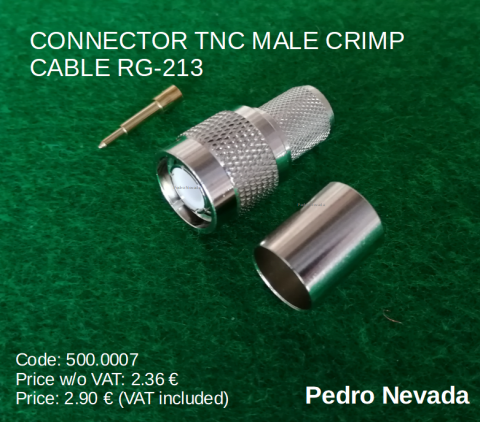 CONNECTOR TNC MALE CRIMP  CABLE RG-213 - Pedro Nevada