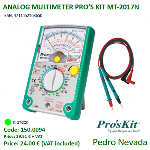 ANALOG MULTIMETER PRO'S KIT MT-2017N - Pedro Nevada