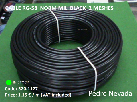 CABLE RG-58  NORM MIL  BLACK  2 MESHES - Pedro Nevada