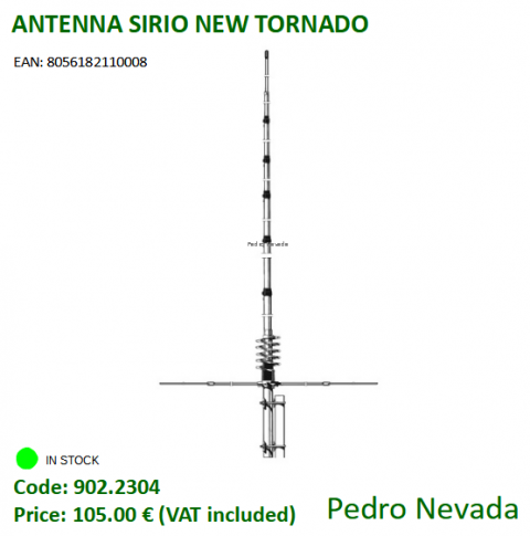 ANTENNA SIRIO NEW TORNADO - Pedro Nevada