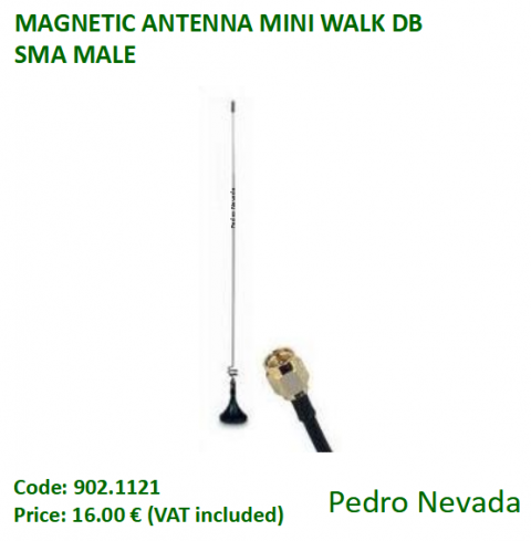 MAGNETIC ANTENNA MINI WALK DB SMA MALE - Pedro Nevada