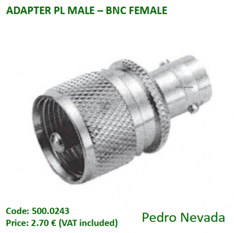 ADAPTER PL MALE - BNC FEMALE - Pedro Nevada