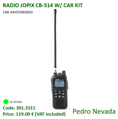 RADIO JOPIX CB-514 W/ CAR KIT - Pedro Nevada