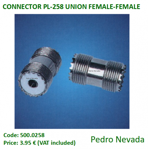 CONNECTOR PL-258 UNION FEMALE-FEMALE - Pedro Nevada