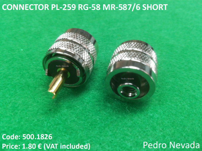 CONNECTOR PL-259 RG-58 MR-587/6 SHORT BAKELITE - Pedro Nevada