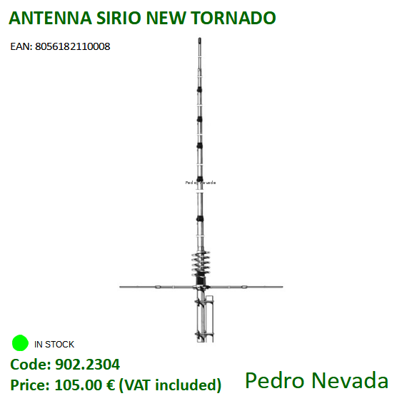 ANTENNA SIRIO NEW TORNADO - Pedro Nevada