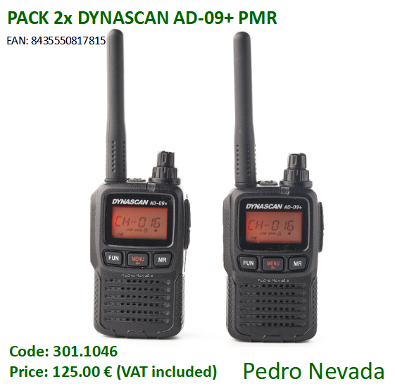 RADIO DYNASCAN AD-09+ PACK 2x W/ CASE - Pedro Nevada