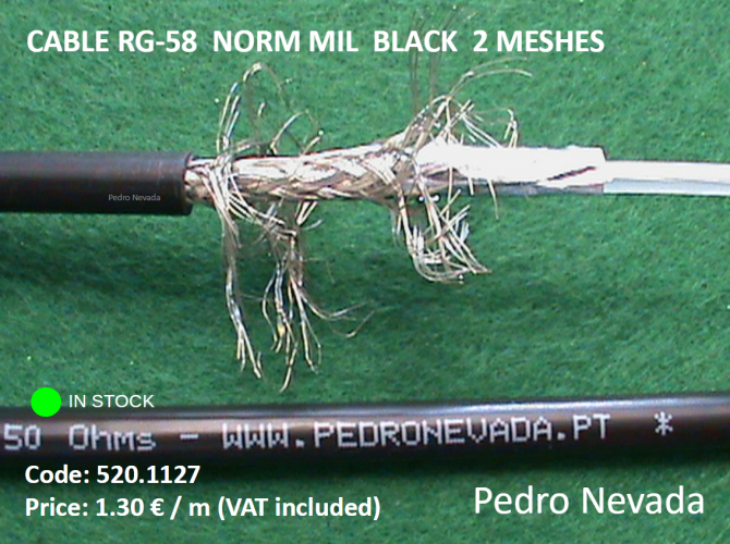 CABLE RG-58  NORM MIL  BLACK  2 MESHES - Pedro Nevada